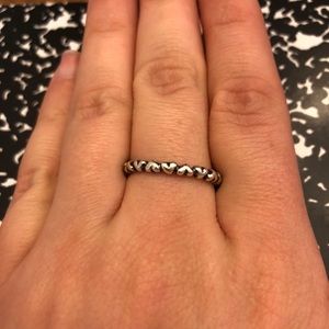 Pandora silver heart stackable ring